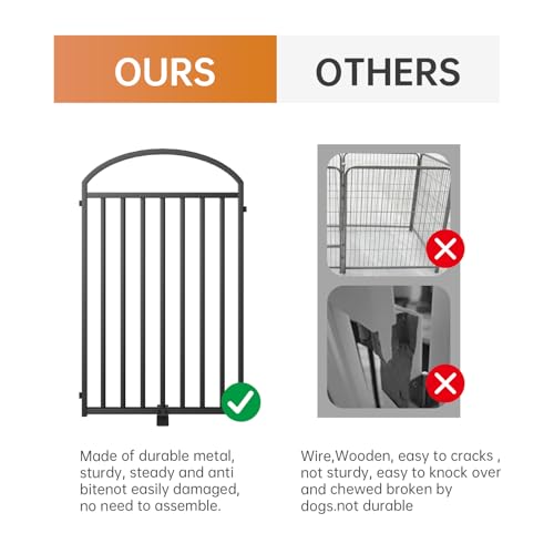 2 Panels Full Matel Freestanding Dog Gates (【2 Panels】48"W*32H" / Black)