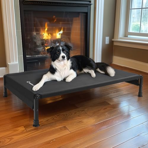 Cooling Outdoor Dog Bed (Black - Hem / 41.0"L x 27.0"W x 8.0"Th)