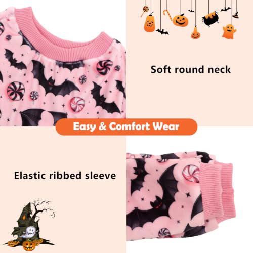 Dog Pajamas Halloween Puppy Onesies Small Dogs Soft Pjs Coat Cat Apparel Comfy Pet Clothes Outfit Doggie Bodysuit P348XS (X-Small / Bat Candy)