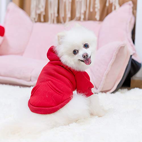Dog Hoodie for Large Medium Small Dogs (Red / Small)