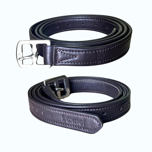 Non Stretch Soft Stirrup Leather with Stainless Steel Hardware 1 Pair Pack of 2 (54 Inch / Brown)