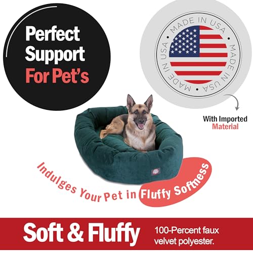 52 Inch Micro Velvet Calming Dog Bed Washable (Marine)