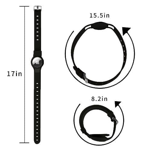 SaharaCase Silicone Dog Collar for Apple AirTag (Black)