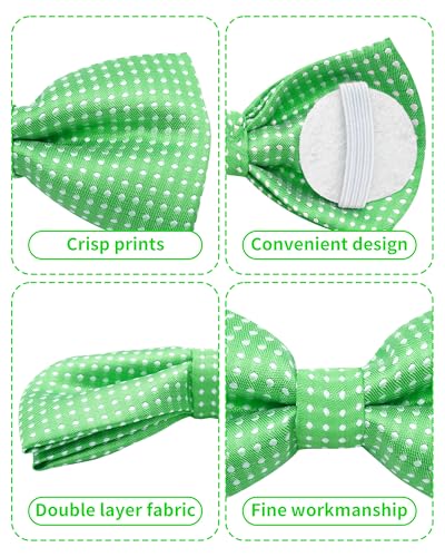 8 Pack Dot Dog Bowties for Large Dogs Slide on Collar (M/L)