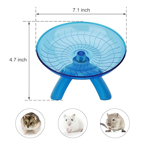 Hamster Wheel Flying Saucer Silent Exercise Wheel Running Wheel for Hamsters (Blue)
