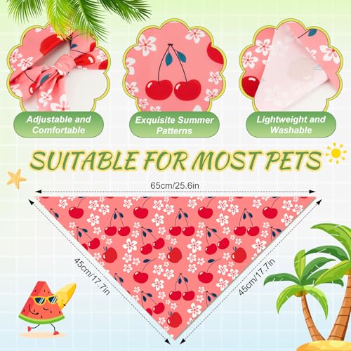 100 Pcs Summer Hawaiian Dog Bandanas Bulk (Summer / 25.6 x 17.7 x 17.7 Inch)