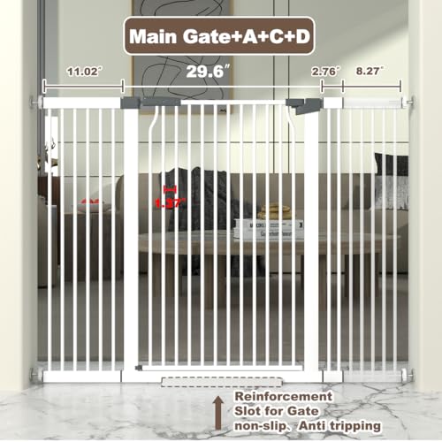 41" Extra Tall Cat Gate for Doorway (49.2-54.7''W)