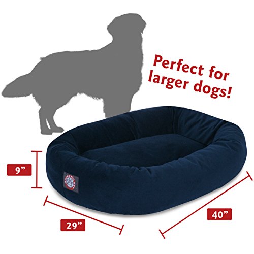 Suede Calming Dog Bed (Navy)