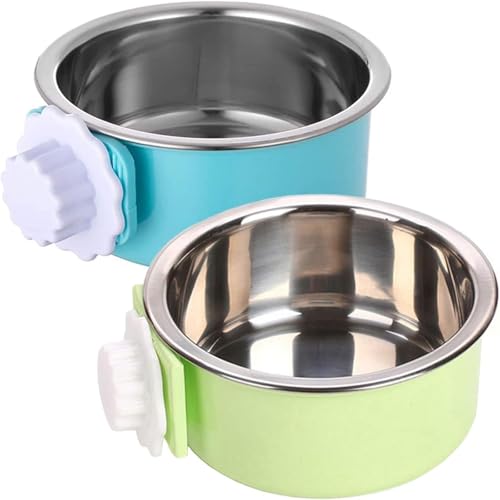 Crate Dog Bowl (2 PCS / Size: M (Blue, Green))