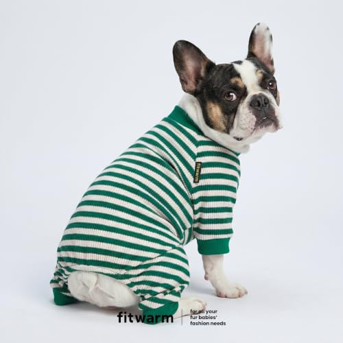 Green and White Striped Dog Pajamas (X-Large / Green)