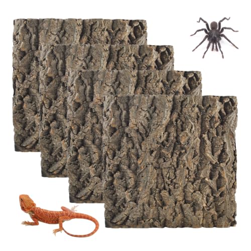 Cork Bark for Reptiles 4PCS Terrarium Background Large11.81x11.81in (【11.81 x 11.81 In】)