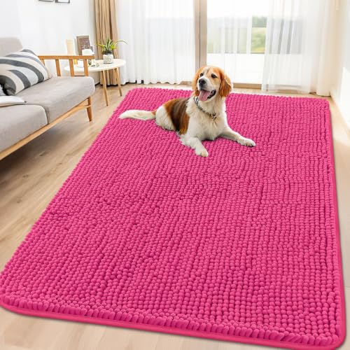 Dog Door Mat for Muddy Paws 70x32 (Hot Pink / 70"X32")