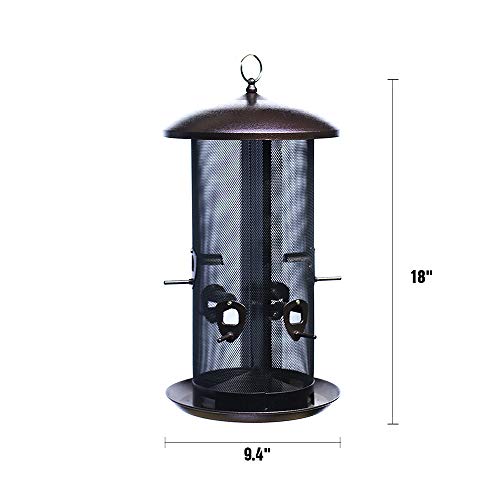 Metal Hopper Bird Feeder Two Chambers