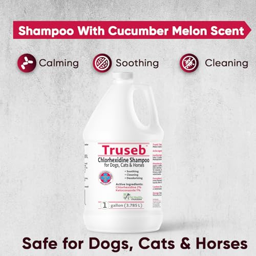 Truseb Chlorhexidine Shampoo for Dogs Cats & Horses with Aloe Vera