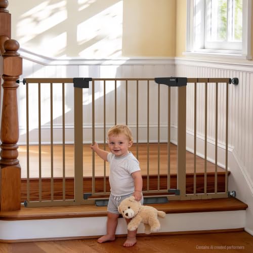 30 54" Extra Wide Baby Gate (Brown / 30"-54" W x 30.5" H)