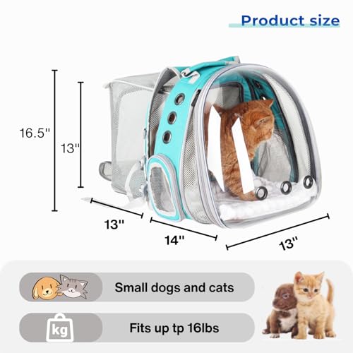 Expandable Bubble Cat Carrier Backpack (Dual Expandable-Green)