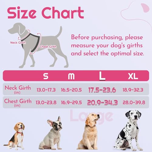Dog Harness No Pull for Large Dogs (Large / Pink & Black)