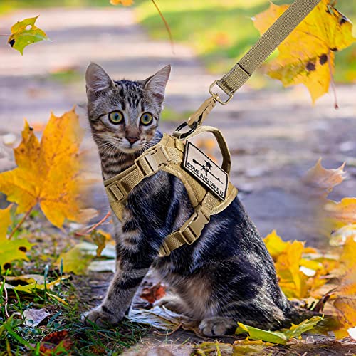 Tactical Cat Harness and Leash (Large / Khaki)