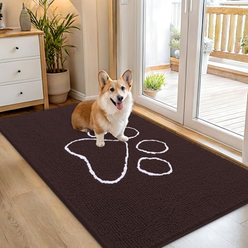 Dog Door Mat for Muddy Paws 54x32 (Brown / 54" X 32")