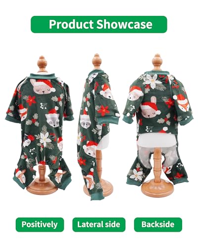 4 Pack Christmas Fleece Dog Pajamas Warm for Extra Small Dogs (X-Small)