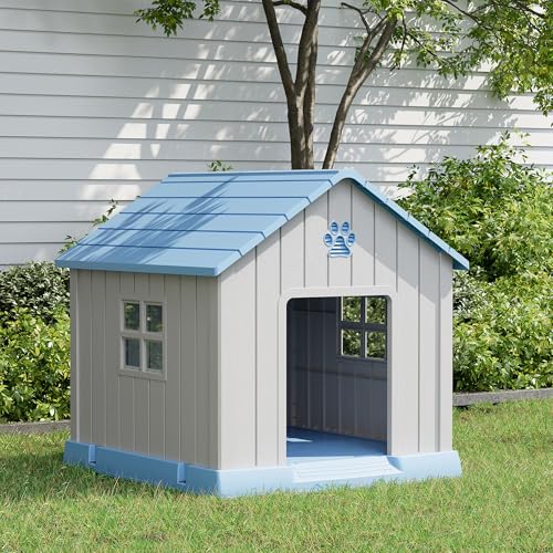 Dog House Outdoor Indoor (Blue / 31" L × 33.3" W × 33.5" H)