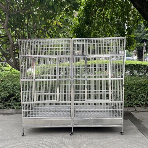 SUS201 Stainless Steel Double Twin Bird Cage for Parrots