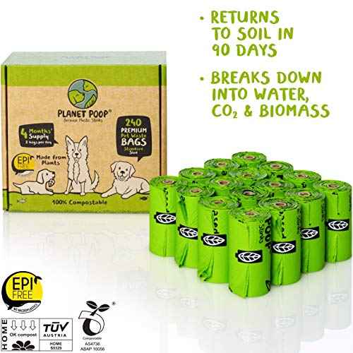 Home Compostable Dog Poop Bags on Refill Rolls (240 Count (Pack of 1))