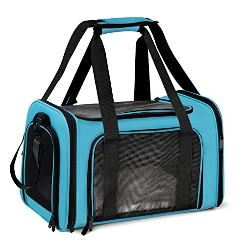 Large Cat Carriers Dog Carrier Pet Carrier for Large Cats Dogs Puppies up to 25Lbs (20.0"L x 13.0"W x 13.0"H / Blue)