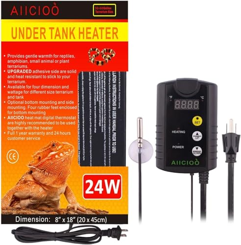 Under Tank Heater Thermostat (8" X 18"(24W) with Thermostat)