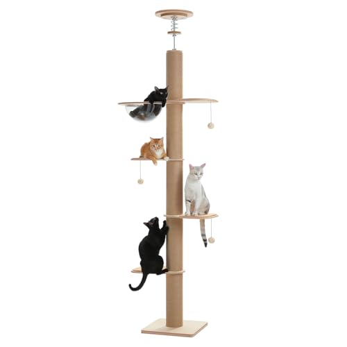Floor to Ceiling Cat Tree (79''-103'' / Board Beige)