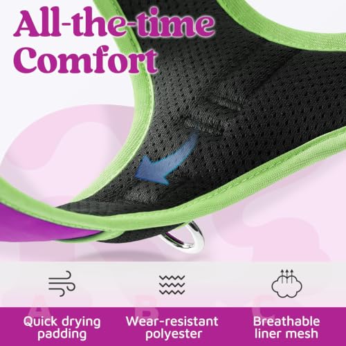 Dog Harness Medium Sized (Purple & Light Green / Medium)
