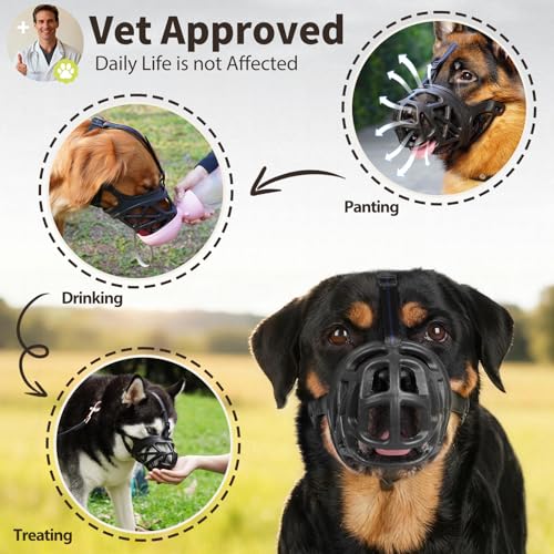 Basket Dog Muzzle for Large Medium Small Dogs German Shepherd (Medium / Black)