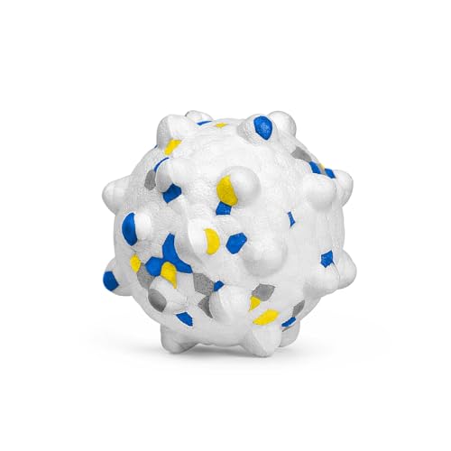 1.96'' Dog Balls for Dogs Aggressive Chewers Indestructible Tennis Durable Bouncy Interactive Dog Toy Balls for Fetch Game Floating Training (White-Small)