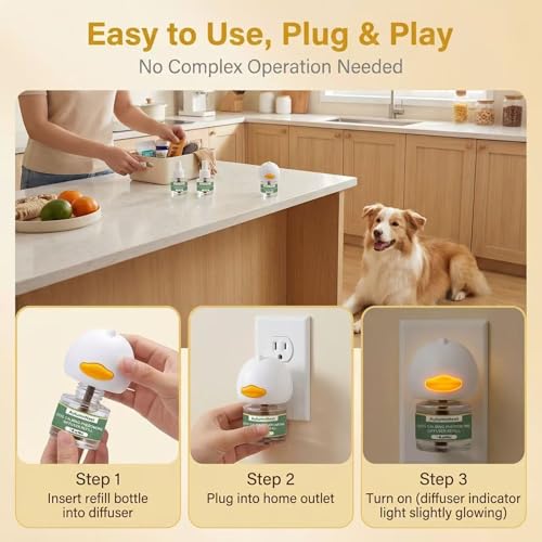 4 Pack Dog Calming Diffuser Kit (Duck Diffuser (with Light))
