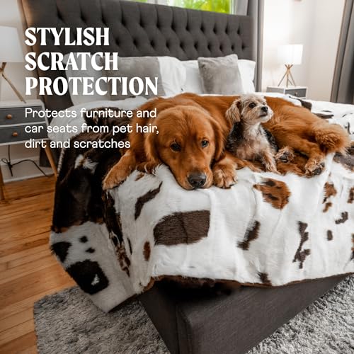 PupProtector Waterproof Throw Blanket (Brown Cowhide / Original (60" L x 50" W))
