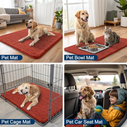 Dog Door Mat for Muddy Paws 40x32 (Maple Red / 40"X32")