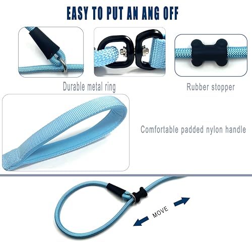 Slip Lead Dog Leash (1/2"×6ft / Light Blue)