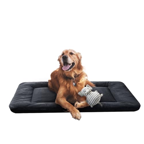 Dog Crate Pad Washable Dog Bed for Crate Large Cozy Mat 42 (42.0"L x 28.0"W x 1.0"Th / dark gray)