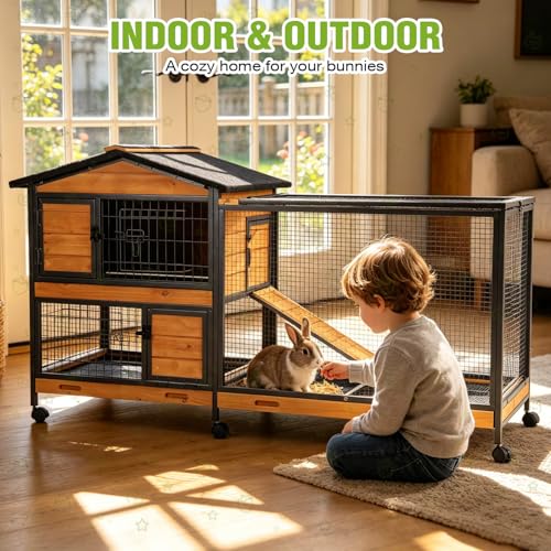 Large Wooden 2 (Brown & Black / 62.0"L x 22.6"W x 33.5"H)