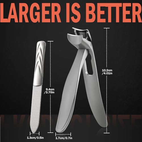 Toenail Clippers for Seniors (Silver / Large)