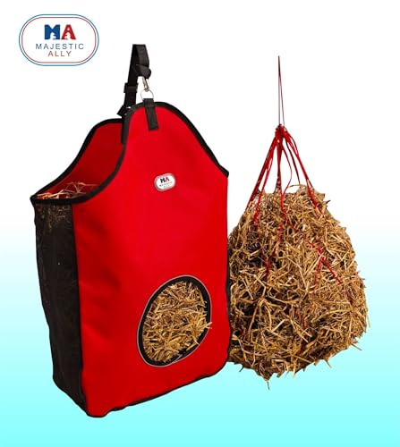 1200 D Hay Feeder Tote Bag for Horses (Red)