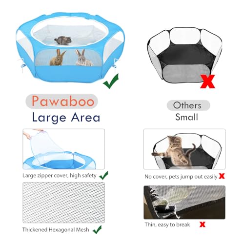 Small Animal Playpen with Zippered Cover (C-Light Blue)
