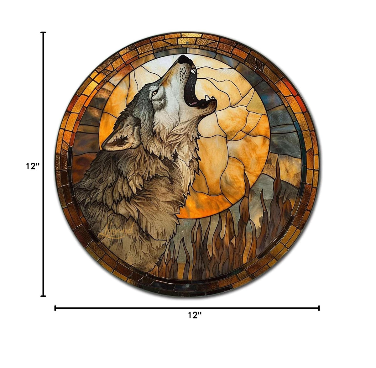 Metal Tin Sign (12×12 Inches / Gray Wolf-1)