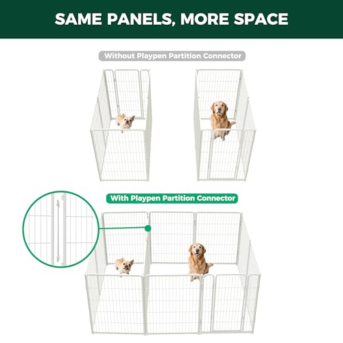 Homeplus Indoor Dog Playpen with Divider Connectors (White / 40"H)