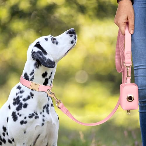 Soft PU Leather Dog Collar (S: Fit 9-14" Neck(10-20 lbs) / Pink)