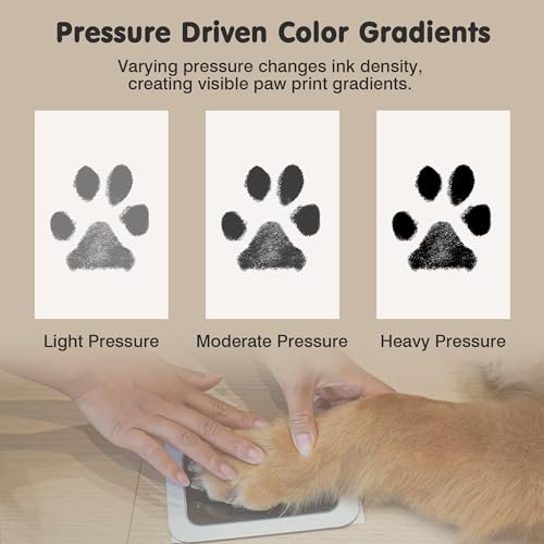 Inkless Paw Print Kit for Dogs (Black Pad,Black/White Wood Frame / 4-Pack,Medium)