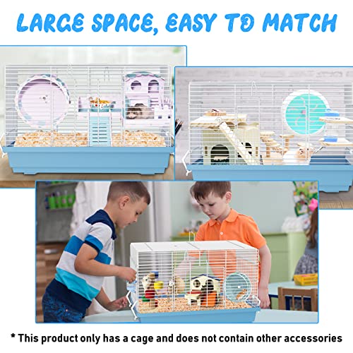 Hamster cage for Hamsters (23.6"L x 14.2"W x 16.1"H / Blue)