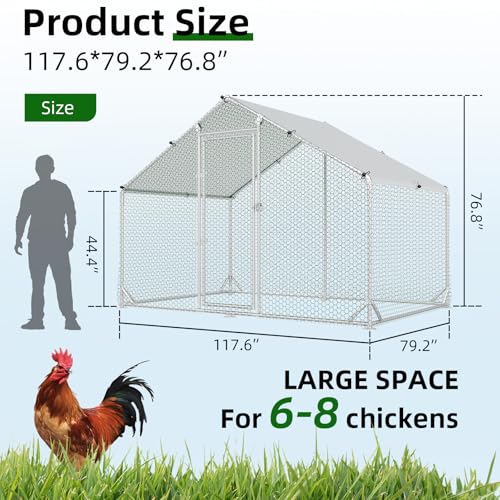Metal Chicken Coop (9.8’L x 6.6’W x 6.4’H)