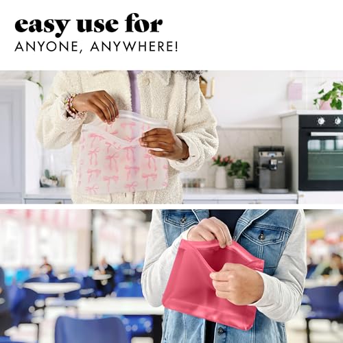 Reusable Sandwich Bags (Pink Bows)