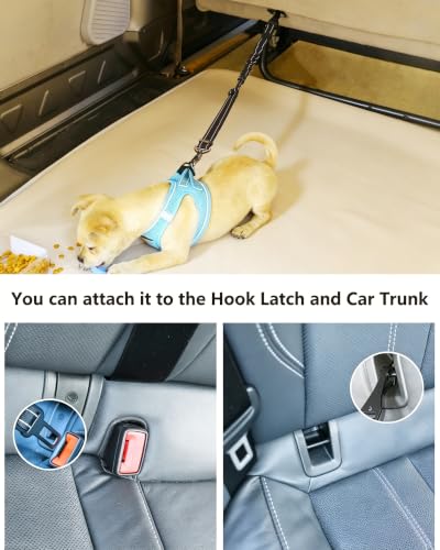 Dog Seat Belt for Car (Set Black+Black)